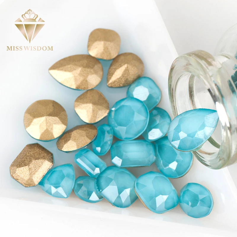 Новый товар 50 цветов фрезер для ногтей с заостренным концом sea blue Moka Стразы 202MK