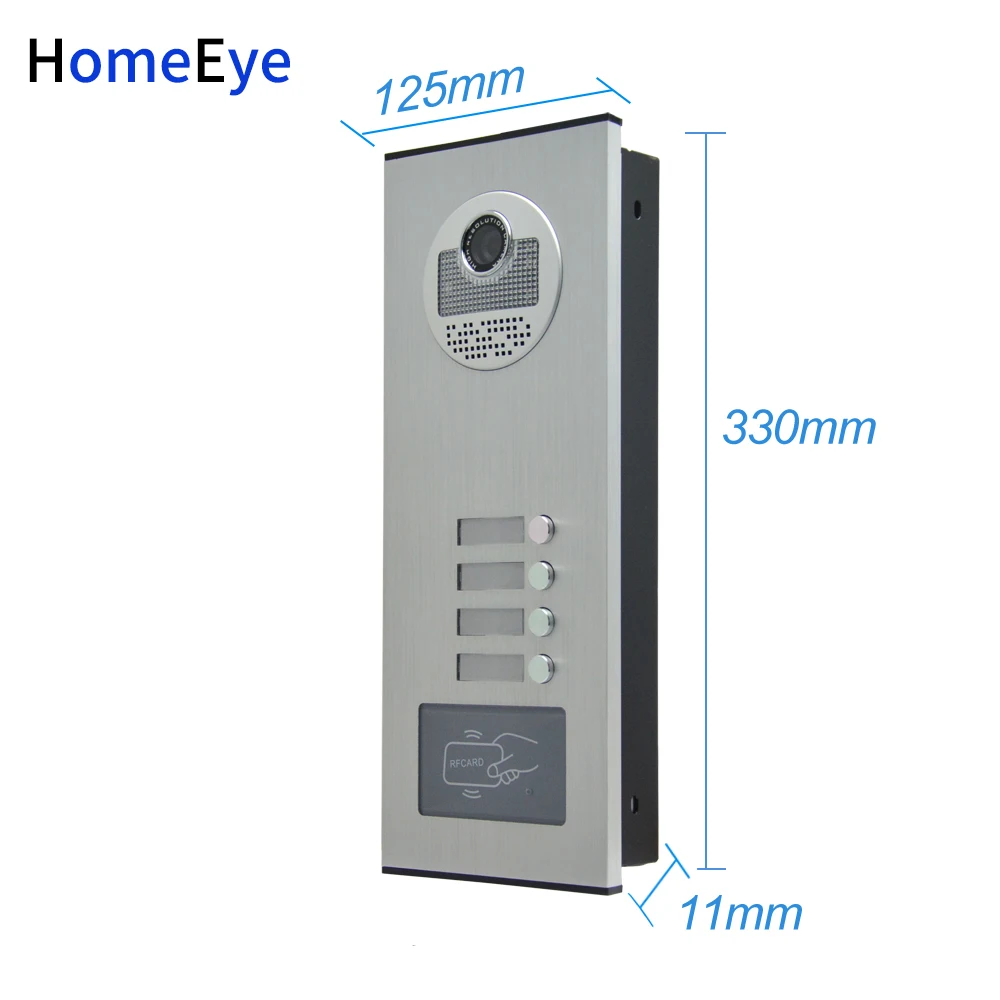 Homeeye 4 квартира дверной Звонок домой Система Контроля Доступа 7 ''4-проводной мульти-семьи видео-телефон двери внутренной связи Водонепроницаемый 1200TVL