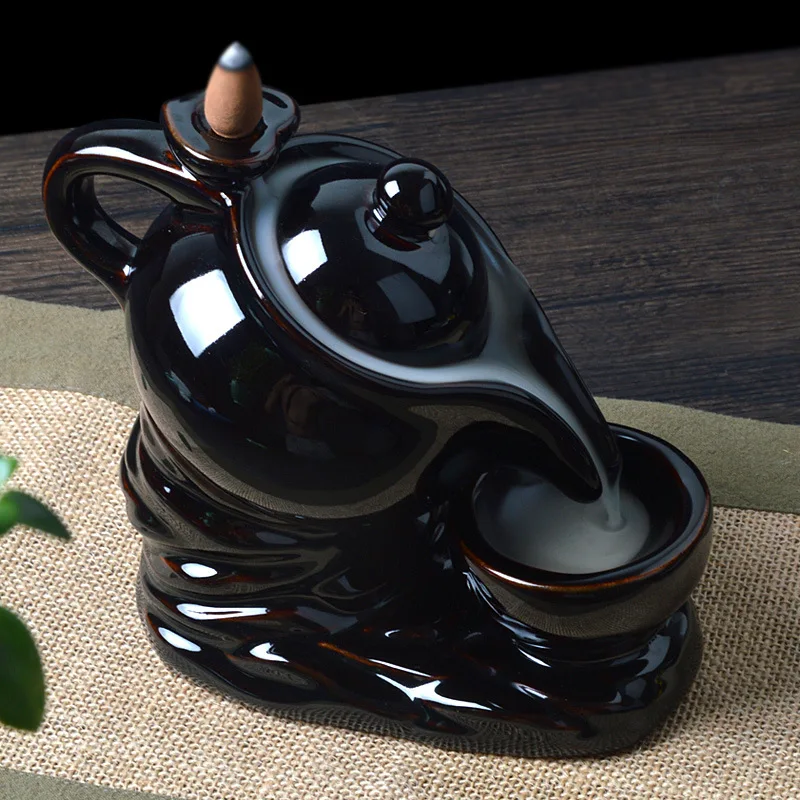 

Creative Teapot Design Backflow Incense Cones Burner Incense Holder Ceramic Censer Home And Office Decoration Teahouse