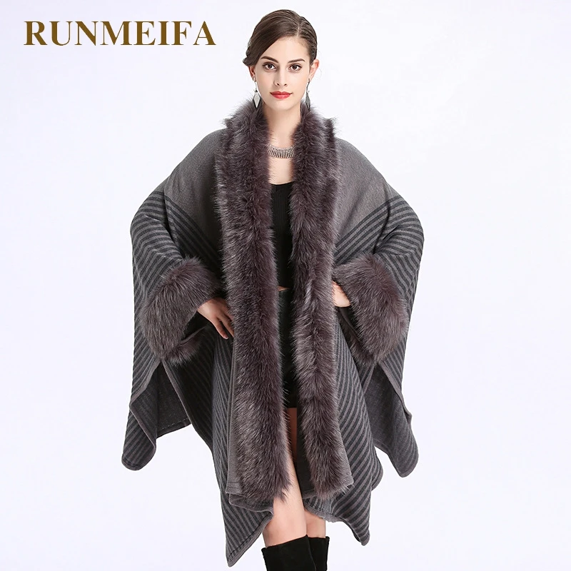 RUNMEIFA искусственный Лисий мех женский осенний и зимний модный стиль Свободный