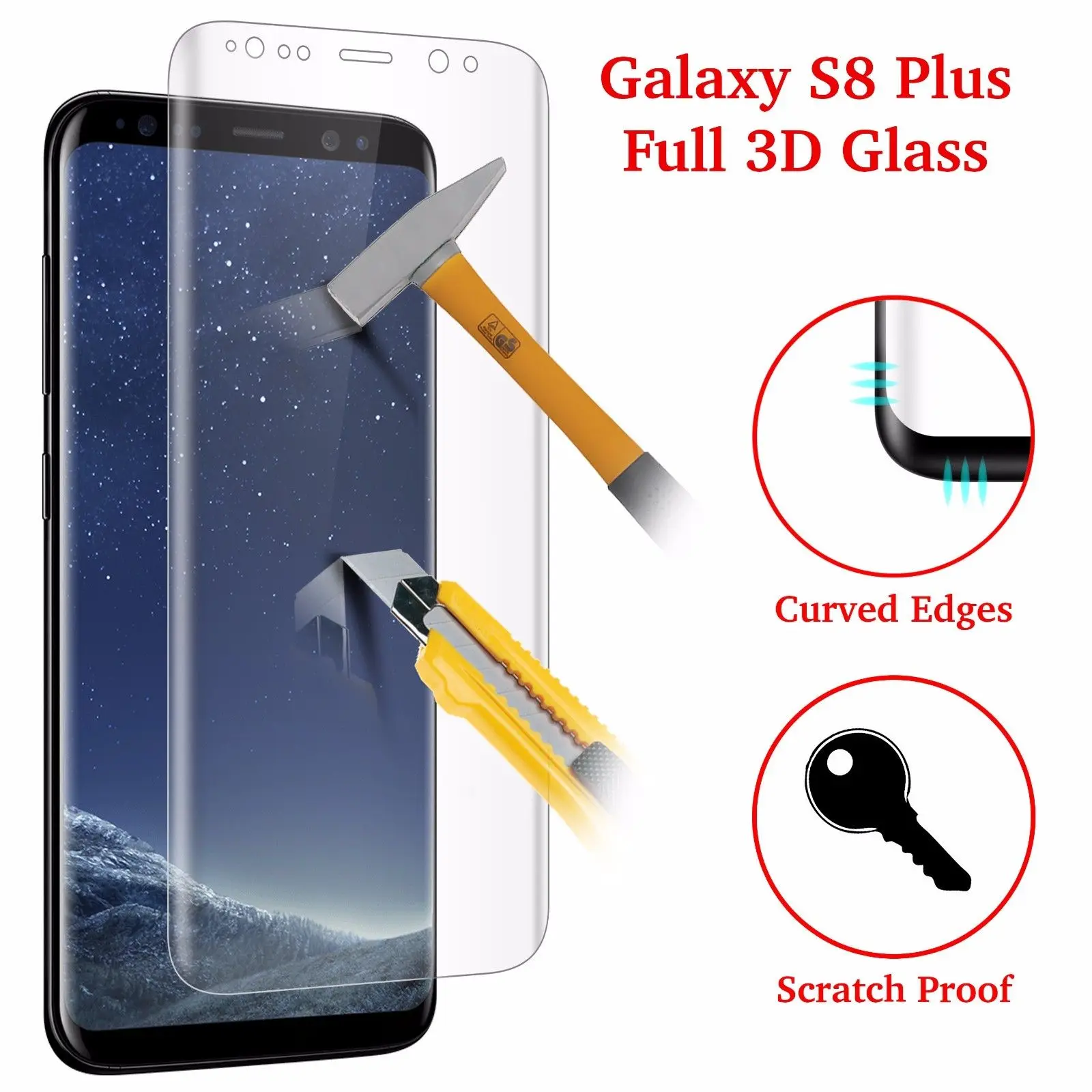Полное покрытие 4D изогнутое закаленное стекло для Samsung Galaxy S8 Plus Note 8 защита экрана