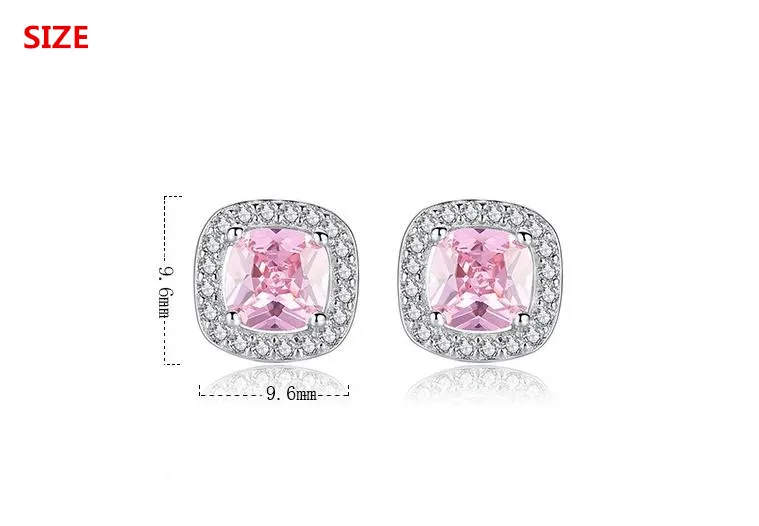 Promotion 925 sterling silver shiny cz zircon square star ladies`stud earrings jewelry wholesale women Anti allergy cheap gift | Украшения