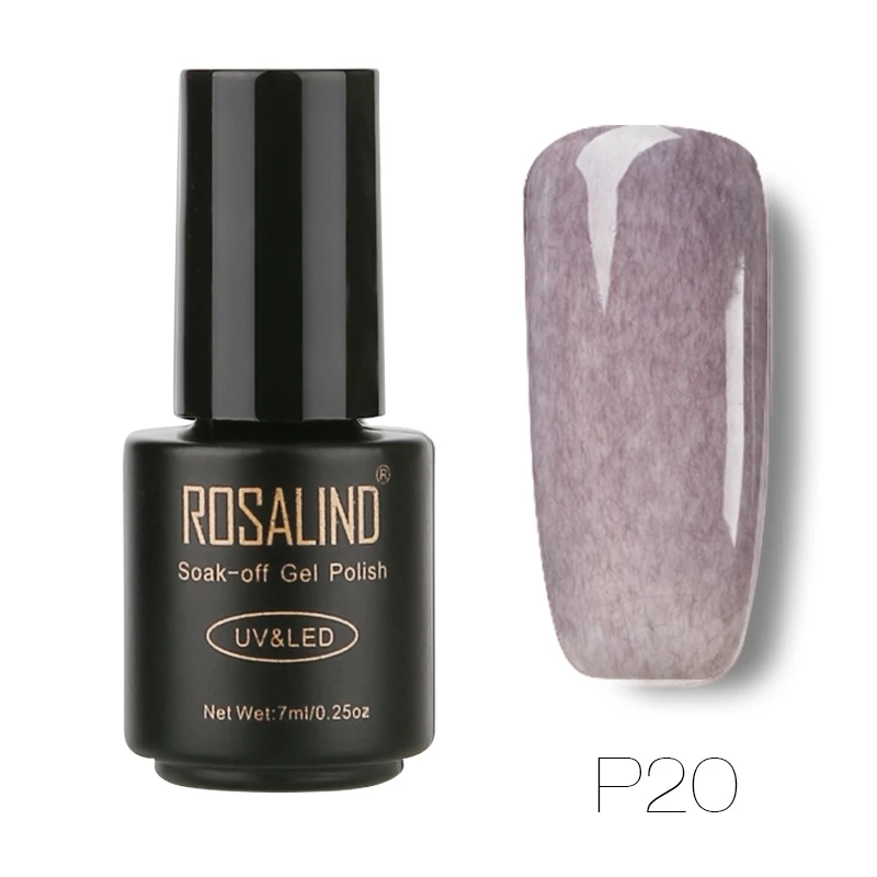 P20 ROSALIND 7 мл Лак для ногтей искусственный мех эффект P01-26 гель лак для ногтей Дизайн ногтей УФ светодиодный отмачиваемый гель белый лак набор для маникюра - Цвет: P20