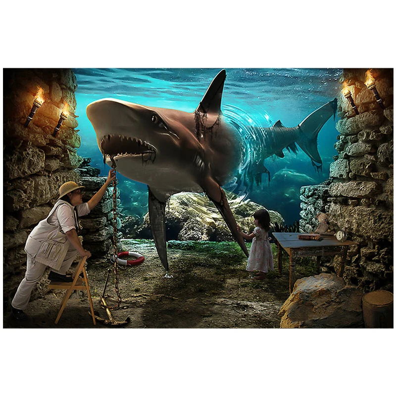 Алмазов картина 5D Diy Алмазная вышивка с изображением акулы крест стежка