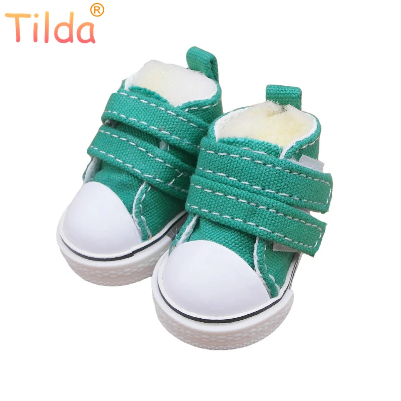 Dark Green Тильда 5 см обувь для тряпичных кукол BJD игрушки сапоги 1/6 спортивные кроссовки для EXO 20 см Корея KPOP плюшевые куклы аксессуары для куклы игрушки - Цвет: Dark Green