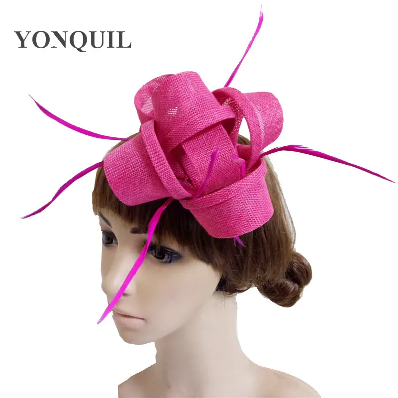 

Imitation linen Fascinator Hats Wine Red Angel Pure Australian Women Ladies Hat Black Cocktail Formal Race Derby Wedding Hats