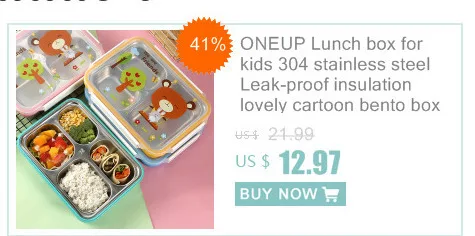 ONEUP Ланч-бокс 304 изящная нержавеющая сталь мультфильм bento box экологичный контейнер для еды для детей студентов BPA бесплатно Microwavable