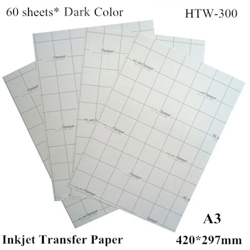 Темное утюжок для струйной печати (A3*60 шт) термопереводная бумага A3 футболок