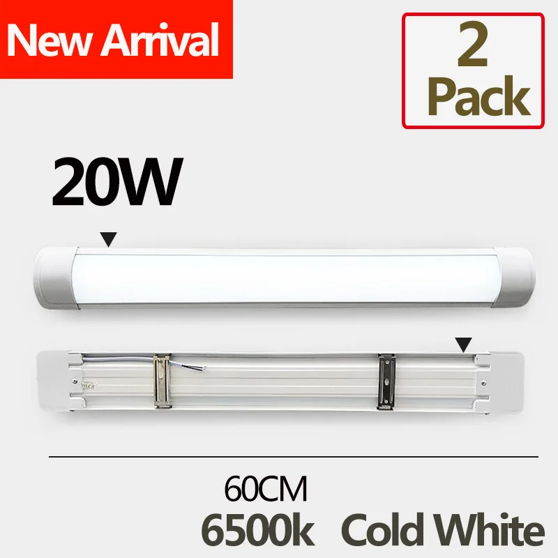 2PCS 20W Cold White T5 светодиодный светильник, лампа 220 В, высокая яркость, 20 Вт, T8 светодиодный светильник, трехслойный, современный настенный светильник для спальни, 2 фута, 60 см, 600 мм, для дома - Испускаемый цвет: 2PCS 20W Cold White