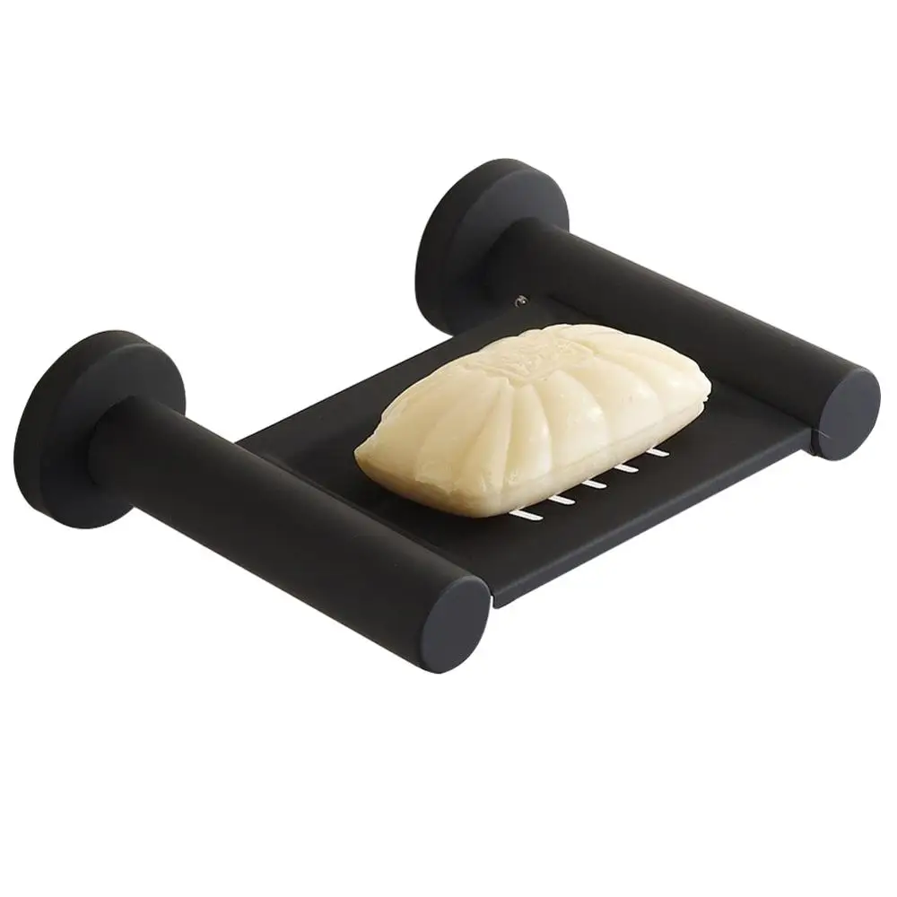 soap dish 304 stainless steel towel rack towel bar soap dish blower rack toilet brush black bathroom hardware suite - Цвет: soap dish