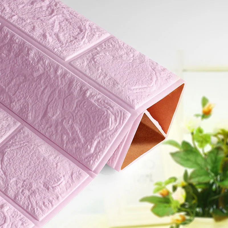 Light Purple DIY 3D стикер на стену s PE пена безопасный домашний декор обои Настенный декор кирпичная гостиная детская спальня декоративная наклейка - Цвет: Light Purple