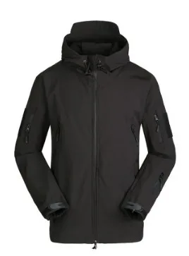 TAD Lurker Shark Soft Shell Военная тактическая куртка Для мужчин Водонепроницаемый теплая куртка-штормовка для девочек камуфляжная куртка с капюшоном армии США ткань - Цвет: black