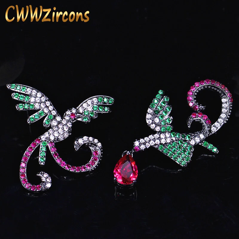 CWWZircons элегантный черный Феникс Зеленый Красный кубического циркония установка