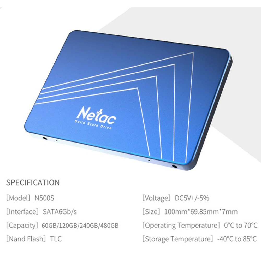 Netac N500S SSD 240 ГБ 2 5 дюйма 480 120 Гб жесткий диск TLC Внутренний твердотельный накопитель