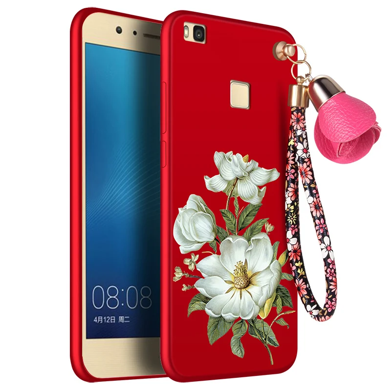 Чехол для Huawei p9 lite силиконовый роскошный 3d чехол с цветами защитная флип сумка