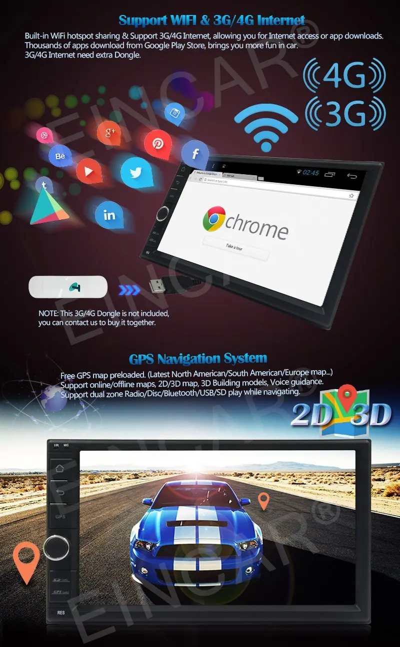 Автомобильный Радио Стерео Android 6 0 четырехъядерный gps навигация в тире 2din