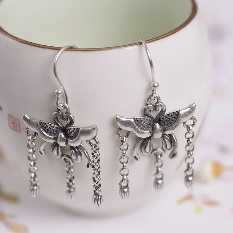 Женские серебряные серьги с бабочкой серебро 925 пробы | Украшения и аксессуары