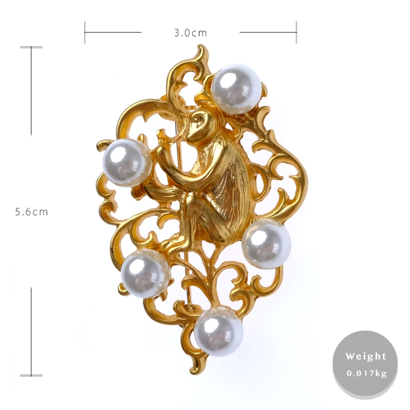 Бутик Amorita Золотая Обезьяна броши с искусственным жемчугом|brand brooch|brooch brandbrooch designer