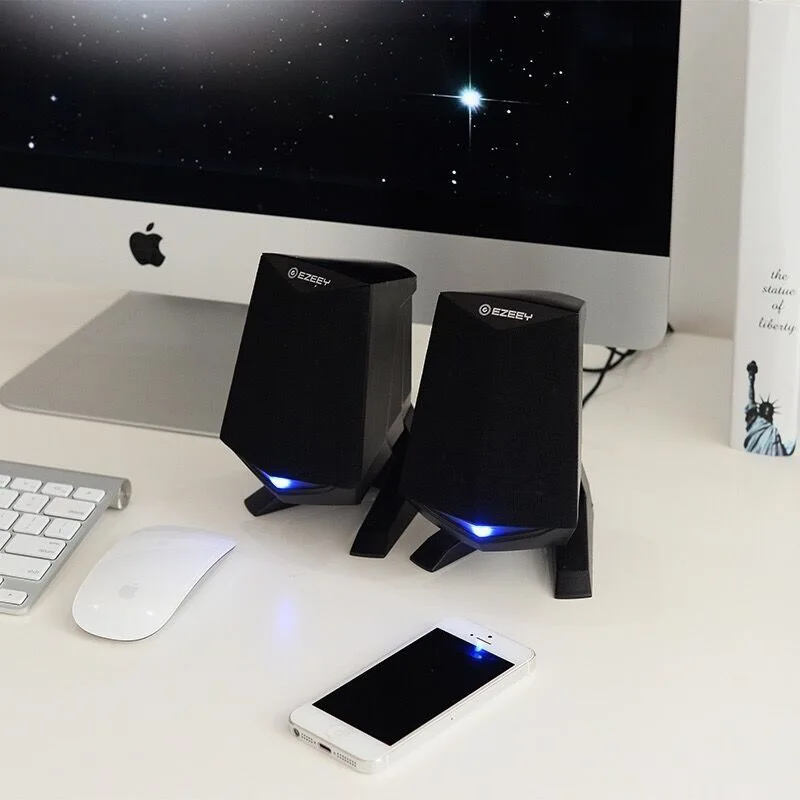 Портативный динамик USB двойной рог Проводные колонки стерео громкоговоритель