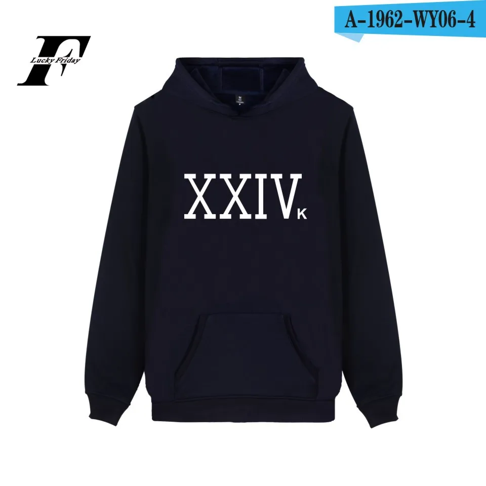 NAVY BLUE LUCKYFRIDAYF Бруно Марс толстовка модная XXIVK Бруно Марс с буквенным принтом для мужчин/женщин moletom хипстер Осенняя уличная - Цвет: NAVY BLUE
