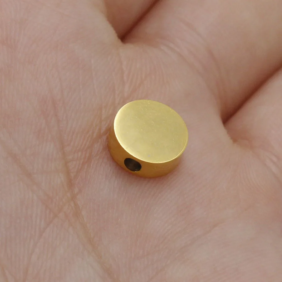 Gold 50 шт./лот нержавеющая сталь Зеркальная полировка Spacer Бусины Подходит DIY украшения ручной работы аксессуары, браслеты ювелирных изделий - Цвет: Gold