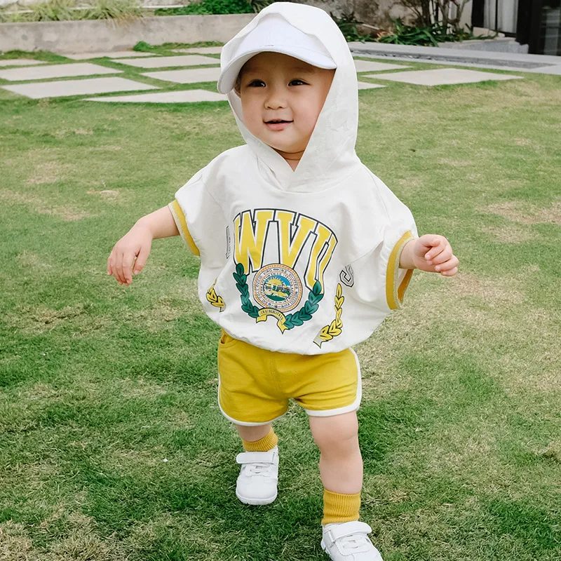 Lemonmiyu/летние комплекты для малышей с принтом хлопковый спортивный комплект из