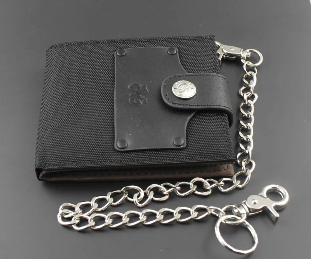 Мужской Байкерский Повседневный Кошелек из парусины и кожи кошелек с длинной