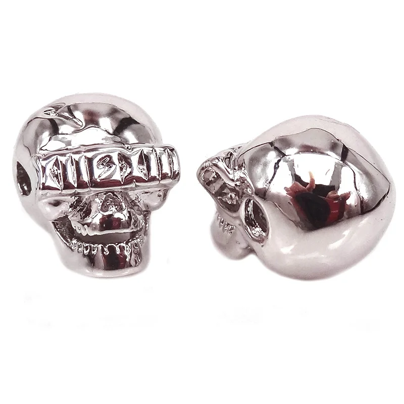 Медные бусины подвески в виде черепа для браслета сделай сам аксессуары