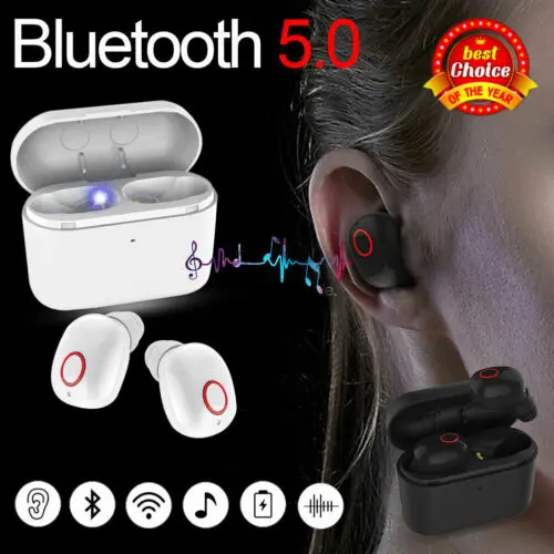 

TWS Bluetooth 5.0 Headset Wireless Earphones Sports Mini Earbuds Bass Stereo HBQ Gaming In-ear Headphones Handsfree Waterproof