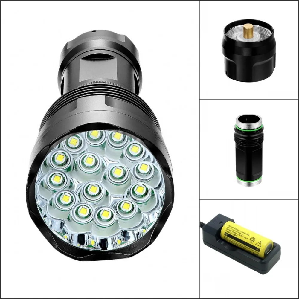 Tinhofire T15 15T6 15x CREE XM L T6 25000 люмен 3 режима светодиодный фонарик Фонарь Лампа 18650/26650