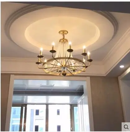 L американская хрустальная люстра круглая гостиная лобби дуплексная лестница