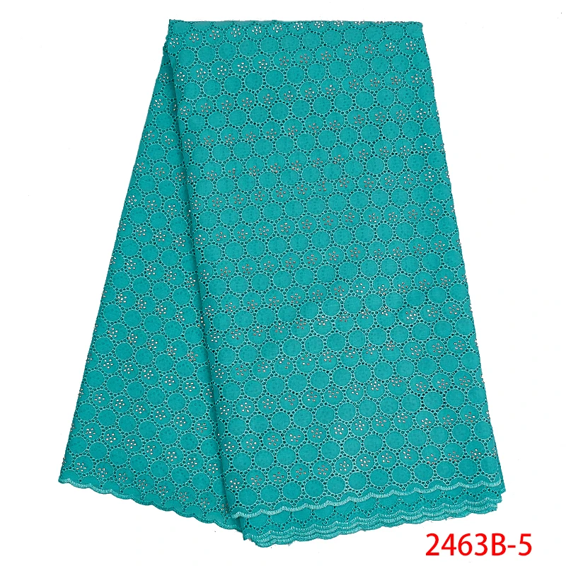 2019 Latest Nigeria Swiss Laces High Quality Voile in Switzerland African Cotton with Stones for Wedding KS2463B-4 | Аксессуары для