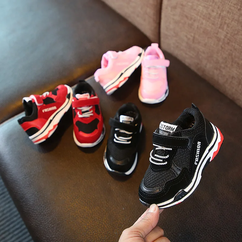 2018 Осенняя обувь для мальчиков детская дышащая из сетчатого материала