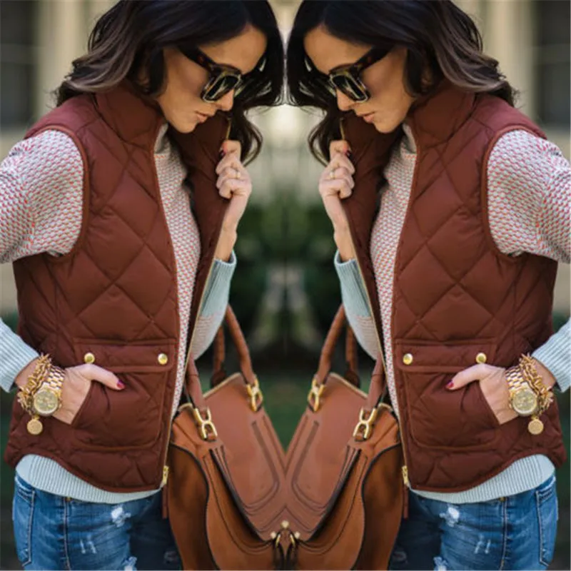 Женский модный Зимний Тонкий жилет Флисовая теплая парка Тренч куртка без