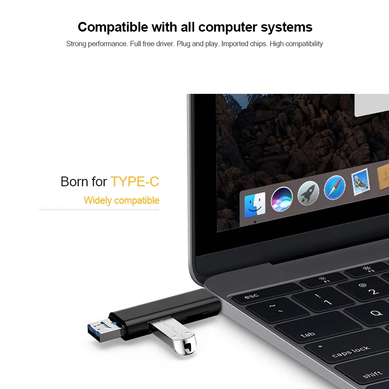 UTHAI C01 Type C/MicroUSB/USB 3в1 OTG Кардридер высокоскоростной Универсальный TF/USB для Android