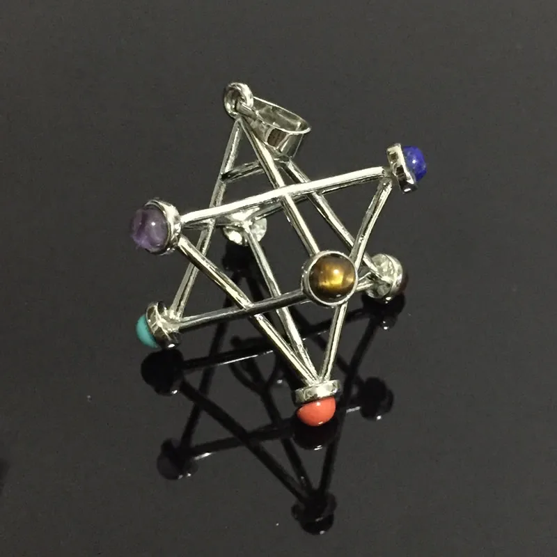 Подвески из натурального камня Merkaba ретро 7 Рэйки лечение чакры подвеска с полой