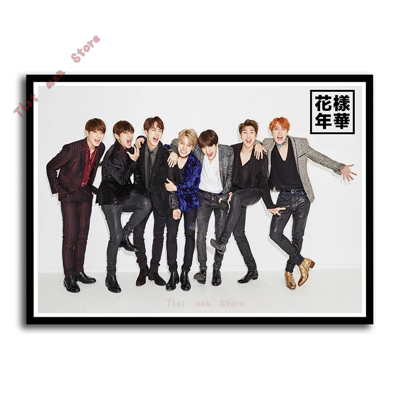 Kpop bangtan плакаты ясное изображение наклейки на стену украшение дома высокое качество принты RM Jimin Jin домашнее искусство 42*30 см без рамки