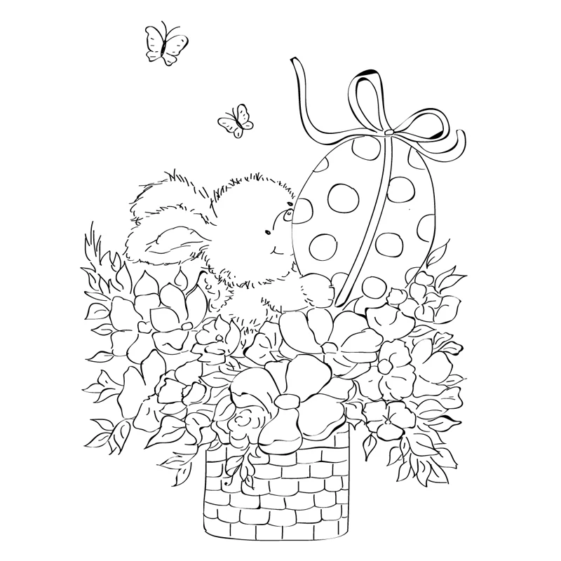 Прозрачные штампы с изображением животных/кролика для