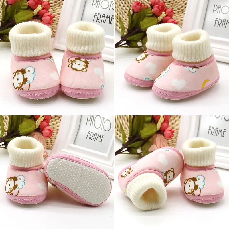 Модная От 0 до 1 года обувь для новорожденных детская начинающих ходить с рисунком