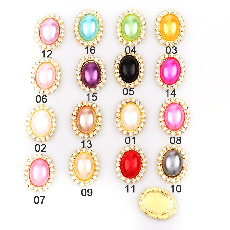 Овальная жемчужная кнопка латунная 20x25 мм овальная золотая металлическая