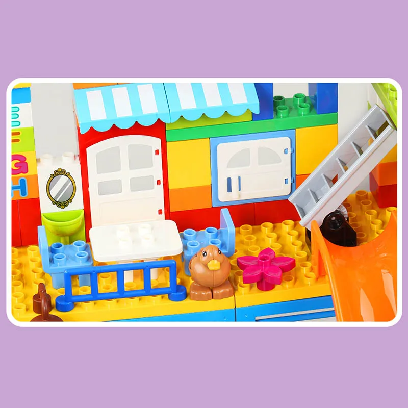 230 шт. большие наборы блоков совместим с Duplo Happy Dreamland amusement Building Block Дети DIY