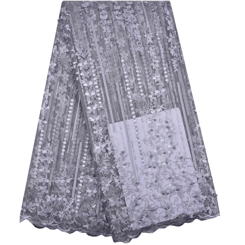 Лидер продаж 2018 кружевная ткань с бисером в бирюзовом цвете блестками вышитая