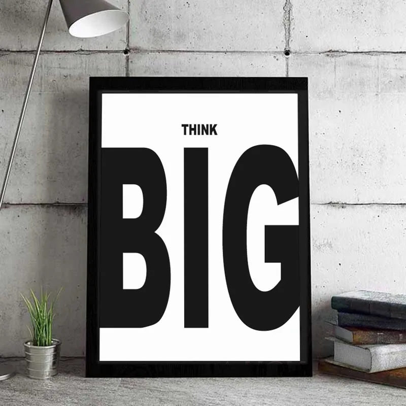 Think Big Inspiration Quote Art Prints холст живопись постер для детской комнаты современный