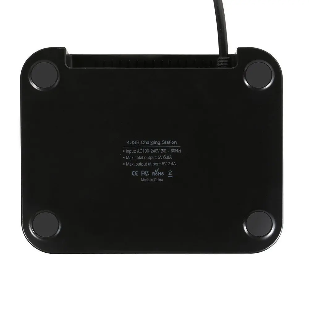

Charging Station, Detachable USB Charger Station, 34W 5V 6.8A Stand Mounts Holder Charger 4-Port Desktop Charger Docking Station