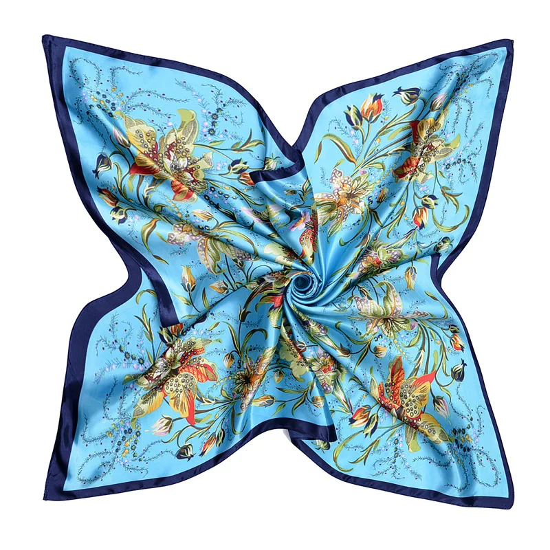 Оптовая продажа женские шарфы осень зима Дамский Шелковый атласный шарф