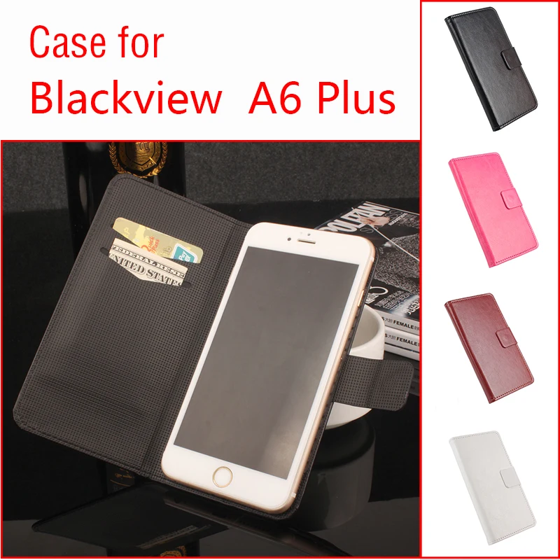 Для blackview a6 плюс телефон case folio флип pure color crazy house pattern премиум pu кожаный бумажник