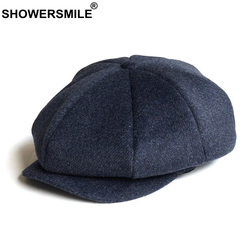 SHOWERSMILE шерсть газетная Кепка Гэтсби серая мужская полосатая плоская кепка s Ivy женские Саржевые винтажные Восьмиугольные шляпы мужские зимние таксисты Кепка s