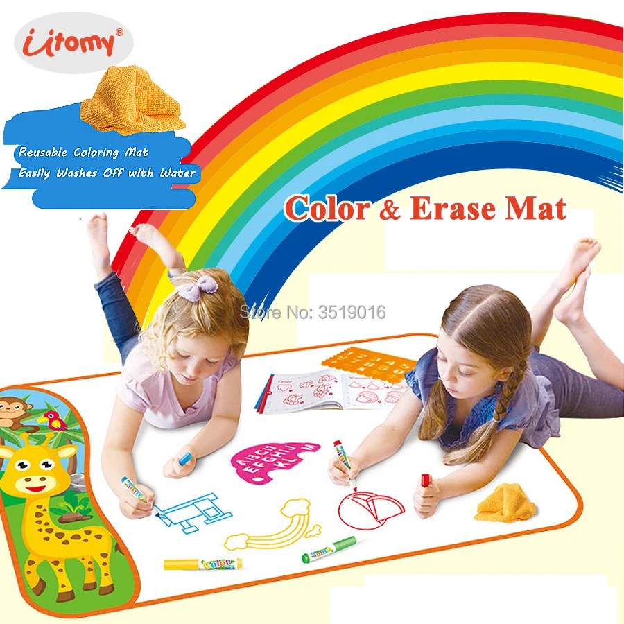 Коврик для стирания и цветов холст граффити многоразовый коврик раскраски легко