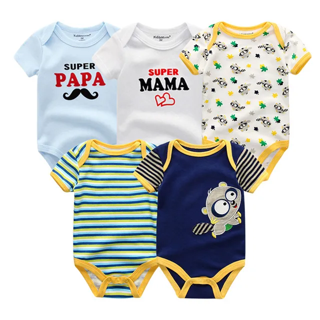 baby clothes5905 5 шт./партия, летняя одежда унисекс из хлопка для маленьких мальчиков комбинезоны для новорожденных девочек от 0 до 12 месяцев Одежда для мальчиков roupas de bebe - Цвет: baby clothes5905