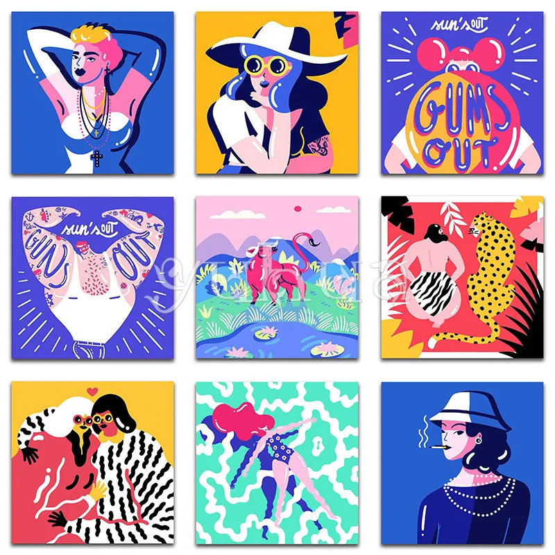 Полностью квадратная Алмазная картина вышивка крестом иллюстрация круглая